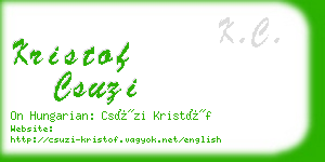 kristof csuzi business card